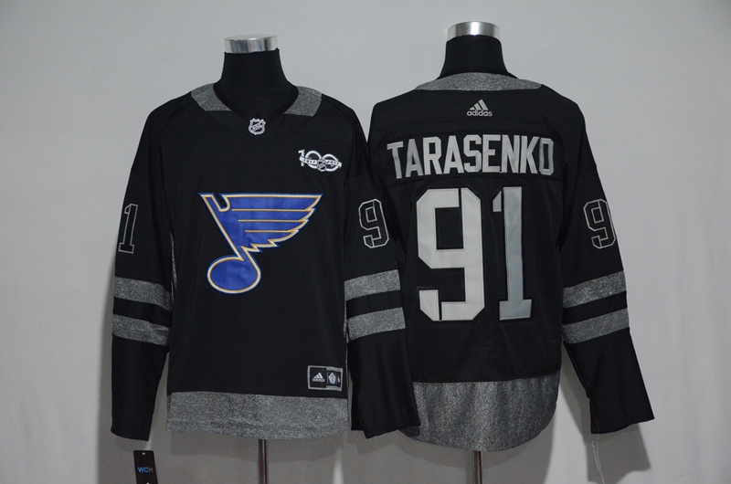 NHL St.Louis Blues #91 Vladimir Tarasenko Black 1917-2017 100th Anniversary Stitched Jersey